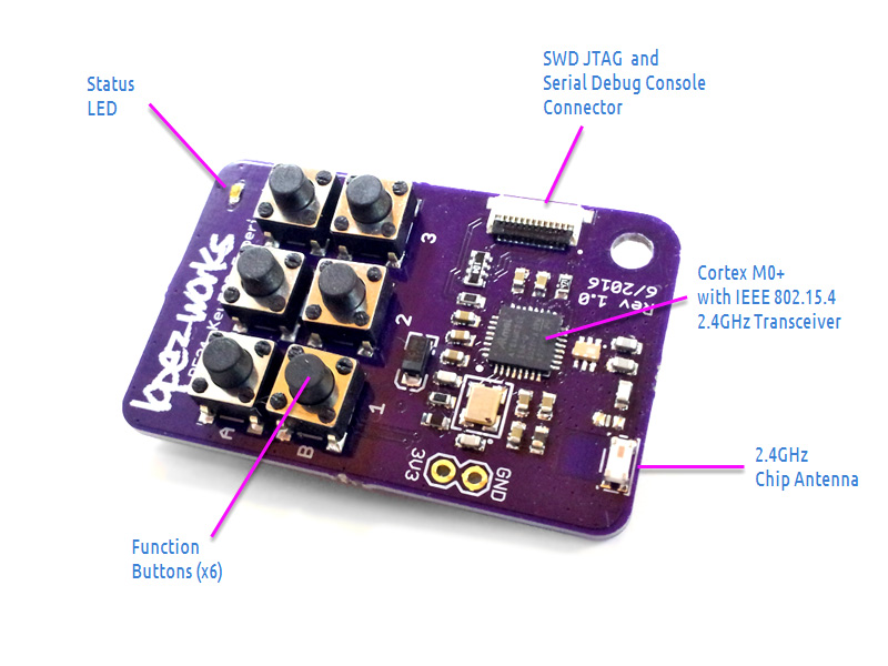 ARM Cortex M0+ atsamr21 RF internet-of-things IOT smart keyfob low power 802.15.4 PCB components BOM