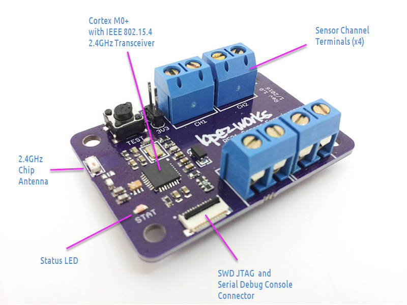 ARM Cortex M0+ atsamr21 internet-of-things IOT smart home doors windows low power RF wireless sensor zigbee 802.15.4 PCB components BOM